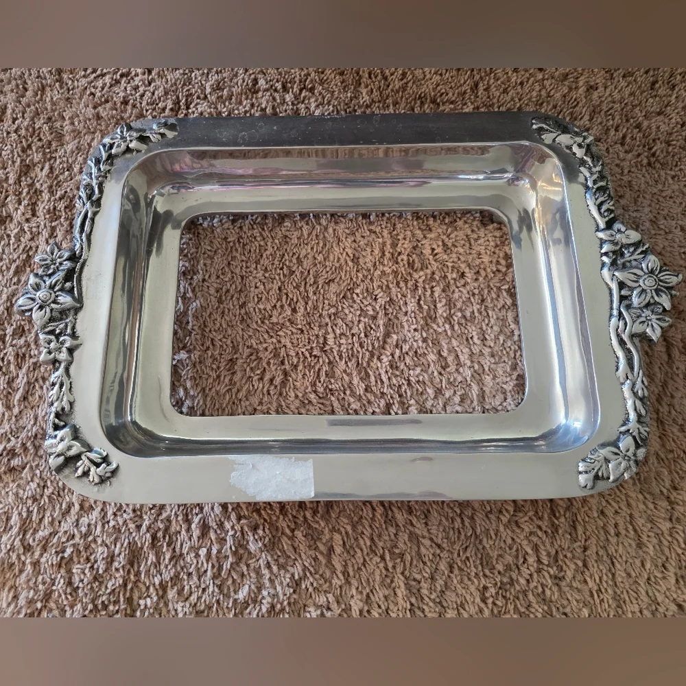 Vintage Pewter Casserole Tray Silver Tone Home Dinner Serveware By Oliveri S.A.